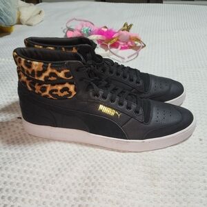 PUMA NWT MENS SZ 17 RALPH SIMPSON MID WILD LEOPARD BASKETBALL SNEAKER SHOES